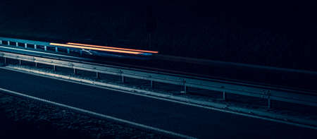 lights of moving cars at night. long exposureの写真素材