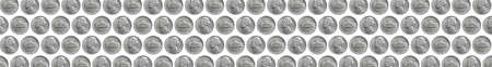 American five cents coin isolated on white backgroundの写真素材