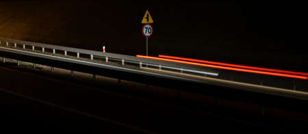 lights of moving cars at night. long exposureの写真素材
