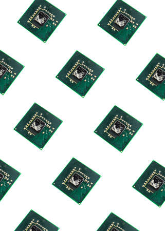 old green chipset on a white background