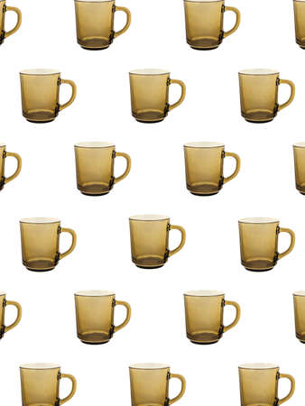 brown transparent mug on a white backgroundの写真素材
