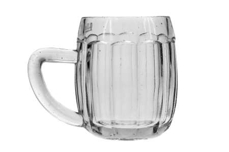 transparent beer mug white isolated backgroundの写真素材