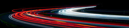 abstract red car lights at night. long exposure