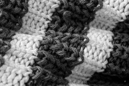 black and white wool material with a visible texture