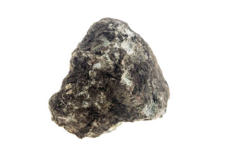 brown and green stone on a white isolated backgroundの写真素材