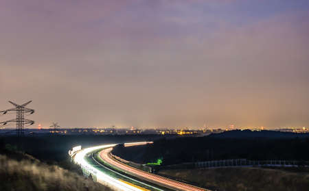 Lights of cars with night.の写真素材