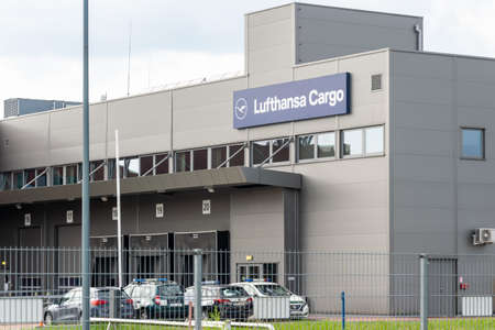 Pyrzowice, Poland -18.07.2021 - base cargo lufthans at the airport in Pyrzowiceのeditorial素材