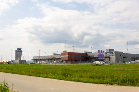 Pyrzowice, Poland -18.07.2021 - cargo base at the airport in Pyrzowiceのeditorial素材