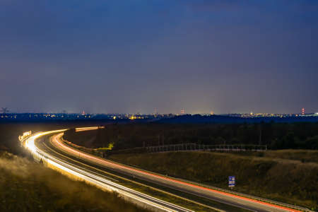 lights of cars with night. long exposureの写真素材