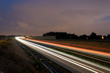 lights of cars with night. long exposure