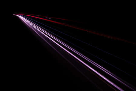 lights of moving cars at night. long exposureの写真素材