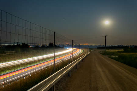 lights of cars with night. long exposureの写真素材