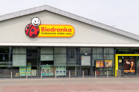 KÅobuck, Poland - 07/25/2021 - Biedronka chain store in KÅobuckのeditorial素材