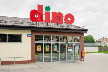 Szczyty, Poland - 07/25/2021 - The Dino chain store in the town of Szczytyのeditorial素材