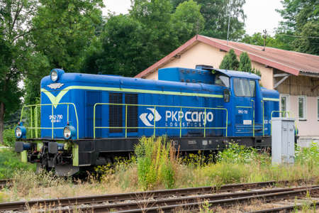 Dzialoszyn, Poland - 25/07/2021 - Train of the pkp cargo company in Dzialoszynのeditorial素材
