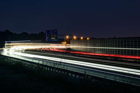lights of cars with night. long exposureの写真素材