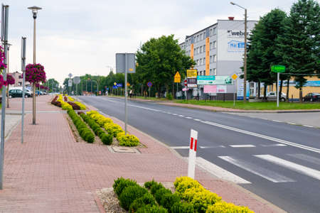 Dzialoszyn, Poland - 07.25.2021 - the main street in DziaÅoszynのeditorial素材
