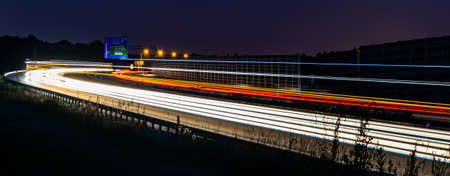lights of cars with night. long exposureの写真素材