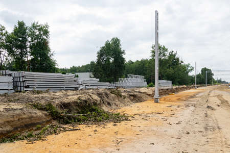 construction of a new railway line from Katowice to Pyrzowiceの写真素材