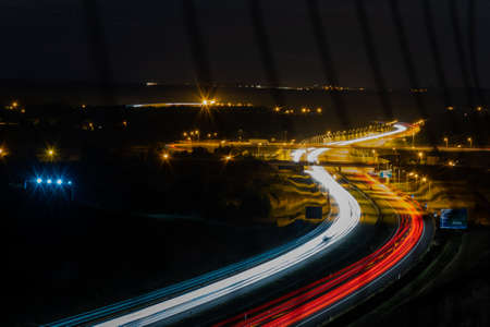 lights of cars with night. long exposureの写真素材