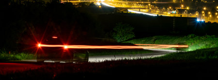 lights of cars with night. long exposureの写真素材