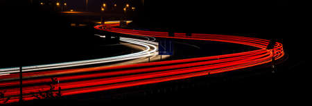 lights of cars with night. long exposureの写真素材