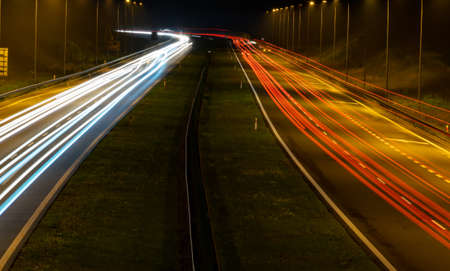 lights of cars with night. long exposureの写真素材