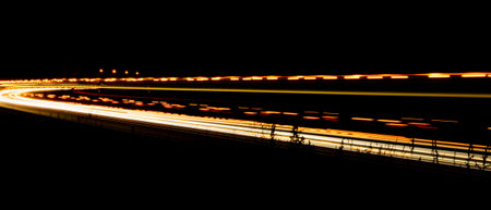 lights of cars with night. long exposureの写真素材