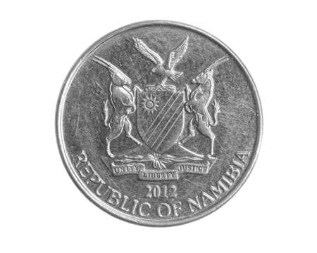 Namibia ten cents coin on white isolated backgroundの写真素材