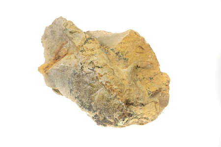 limestone stone on a white isolated backgroundの写真素材