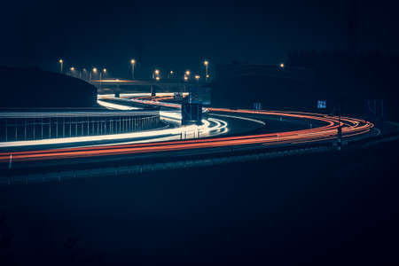 lights of cars with night. long exposureの写真素材