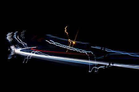 lights of cars with night. long exposureの写真素材