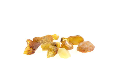 golden amber on a white isolated backgroundの写真素材
