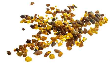 golden amber on a white isolated backgroundの写真素材