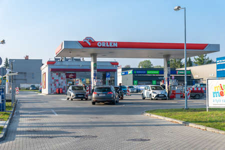 Piekary Slaskie, Poland - 02.10.2021 - Orlen petrol station in Piekary Slaskieのeditorial素材