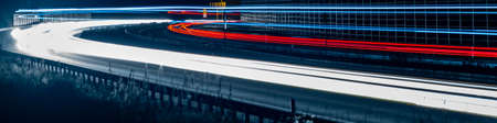 lights of cars with night. long exposureの写真素材