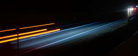 lights of cars with night. long exposureの写真素材