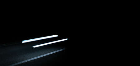 lights of moving cars at night. long exposureの写真素材
