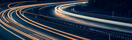 lights of moving cars at night. long exposureの写真素材