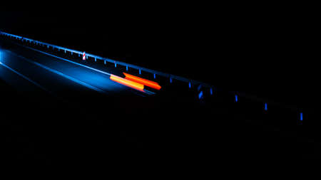 lights of moving cars at night. long exposureの写真素材