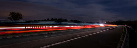 lights of cars with night. long exposure