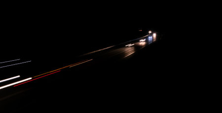 abstract red car lights at night. long exposure