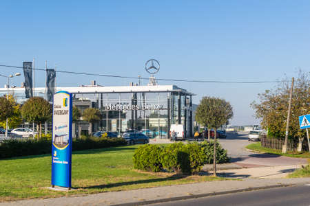 Swierklany, Poland -08.10.2021 - Mercedes car showroom in Swierklanyのeditorial素材