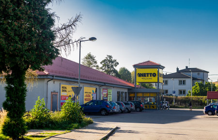 Swierklany, Poland -08.10.2021 - net grocery store in Swierklanyのeditorial素材