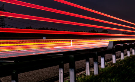 lights of cars with night. long exposure