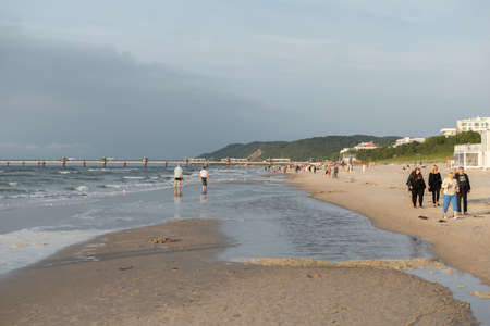 Miedzyzdroje, Poland -06/09/2021 - beach in Miedzyzdrojeのeditorial素材