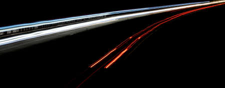 lights of cars with night. long exposureの写真素材