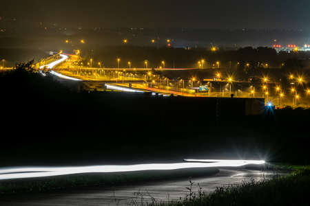 lights of cars with night. long exposureの写真素材