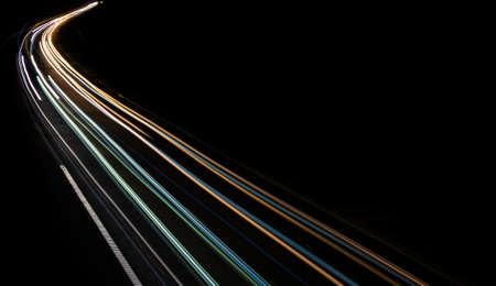 lights of cars with night. long exposureの写真素材