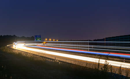 lights of cars with night. long exposure